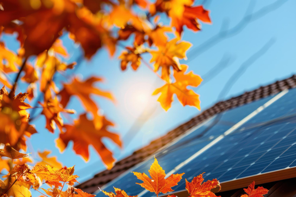 energia solar no outono